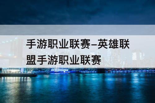 手游职业联赛-英雄联盟手游职业联赛