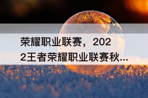 荣耀职业联赛，2022王者荣耀职业联赛秋季赛