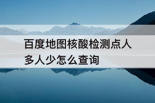 百度地图核酸检测点人多人少怎么查询