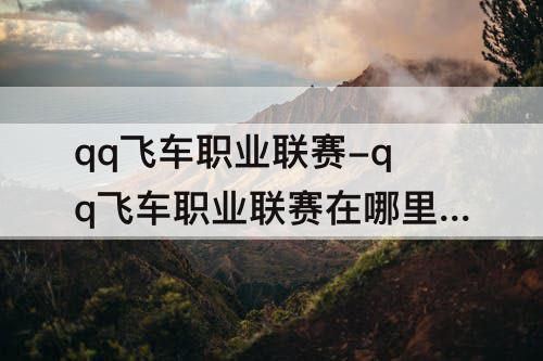 qq飞车职业联赛-qq飞车职业联赛在哪里看