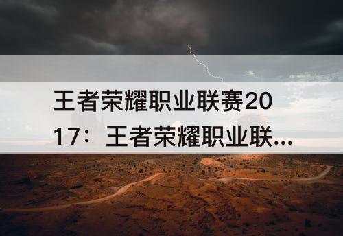 王者荣耀职业联赛2017：王者荣耀职业联赛2017秋季赛