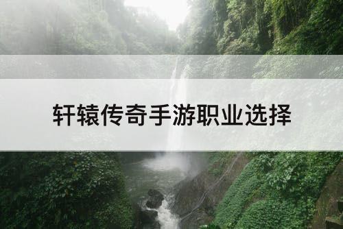 轩辕传奇手游职业选择