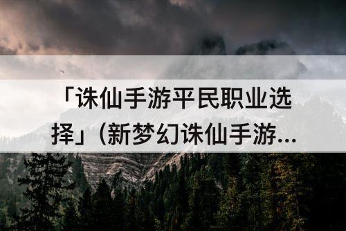 「诛仙手游平民职业选择」(新梦幻诛仙手游平民职业选择)