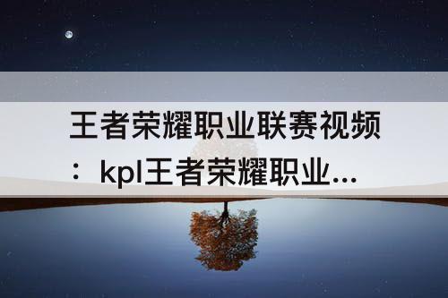 王者荣耀职业联赛视频：kpl王者荣耀职业联赛视频