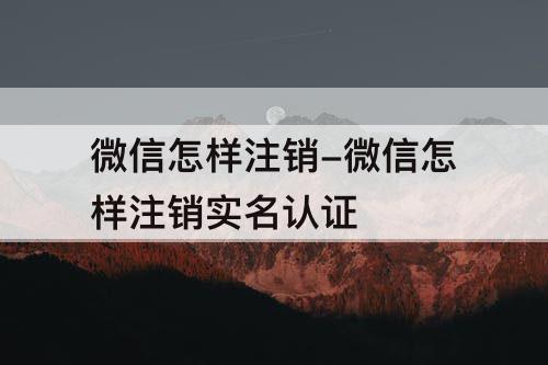 微信怎样注销-微信怎样注销实名认证