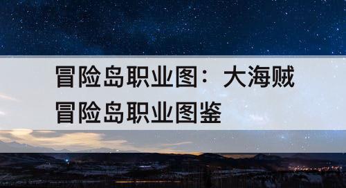 冒险岛职业图：大海贼冒险岛职业图鉴