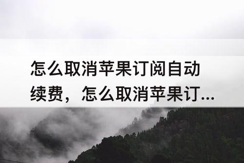 怎么取消苹果订阅自动续费，怎么取消苹果订阅自动续费支付宝