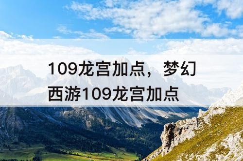 109龙宫加点，梦幻西游109龙宫加点