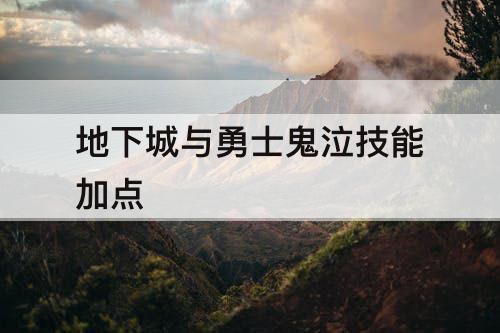 地下城与勇士鬼泣技能加点