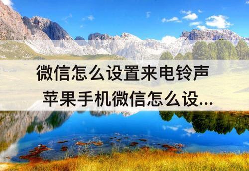 微信怎么设置来电铃声 苹果手机微信怎么设置来电铃声