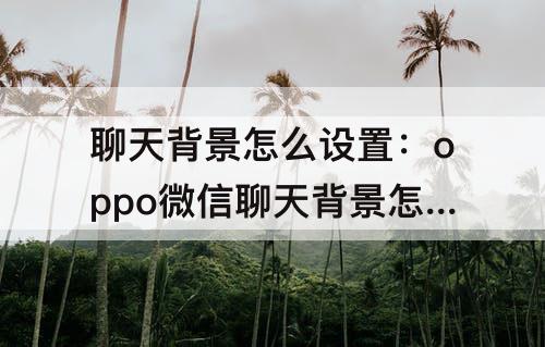 聊天背景怎么设置：oppo微信聊天背景怎么设置图片