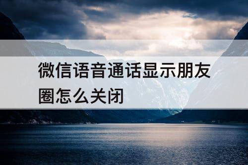 微信语音通话显示朋友圈怎么关闭