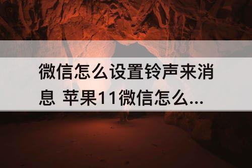 微信怎么设置铃声来消息 苹果11微信怎么设置铃声来消息