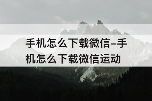 手机怎么下载微信-手机怎么下载微信运动