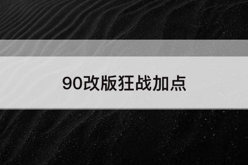 90改版狂战加点