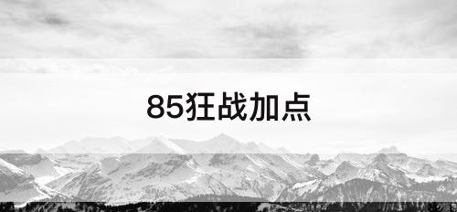 85狂战加点