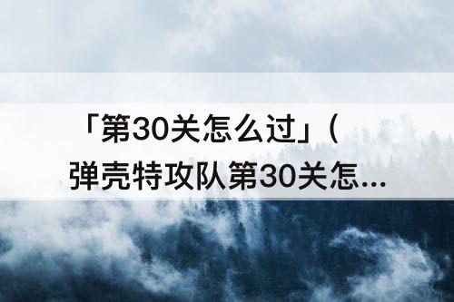 「第30关怎么过」(弹壳特攻队第30关怎么过)