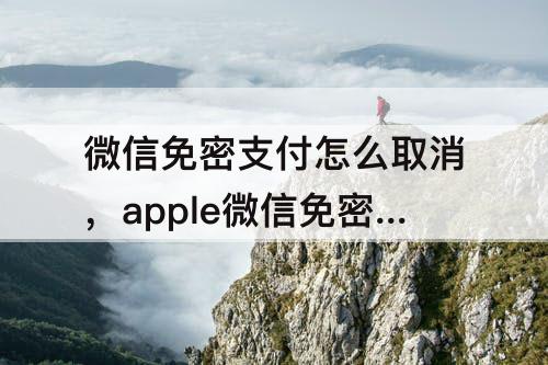 微信免密支付怎么取消，apple微信免密支付怎么取消了会退钱吗