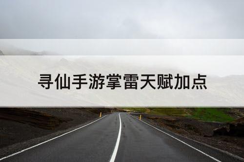 寻仙手游掌雷天赋加点