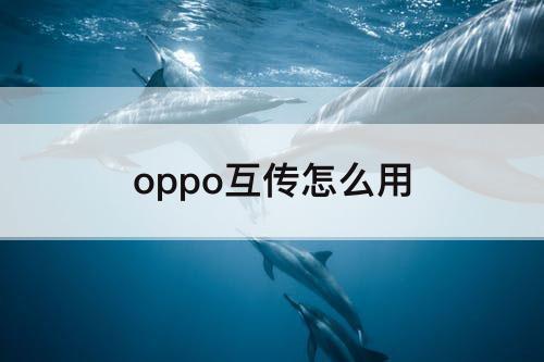 oppo互传怎么用