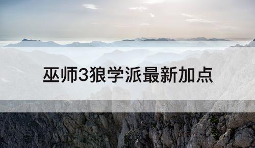 巫师3狼学派最新加点