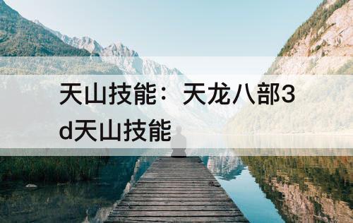 天山技能：天龙八部3d天山技能