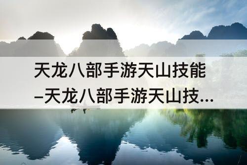 天龙八部手游天山技能-天龙八部手游天山技能摆放顺序