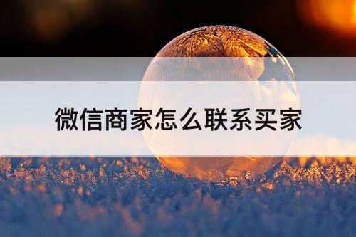 微信商家怎么联系买家