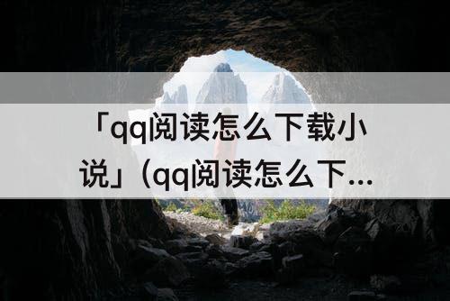 「qq阅读怎么下载小说」(qq阅读怎么下载小说到mp3)