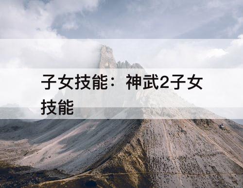 子女技能：神武2子女技能