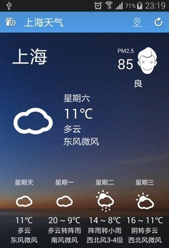 蚂蚁天气预报截图