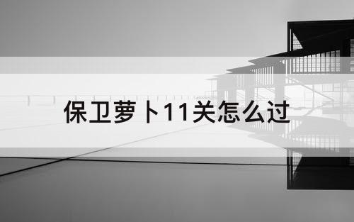 保卫萝卜11关怎么过