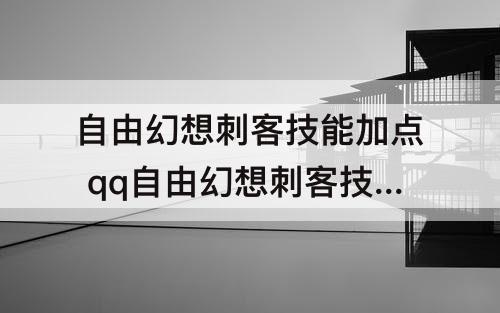 自由幻想刺客技能加点 qq自由幻想刺客技能加点