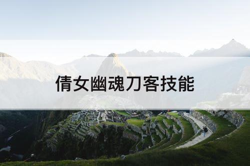 倩女幽魂刀客技能