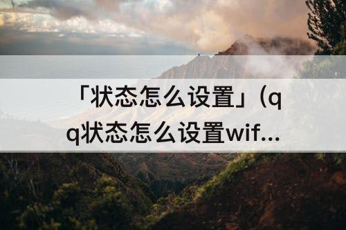 「状态怎么设置」(qq状态怎么设置wifi在线)