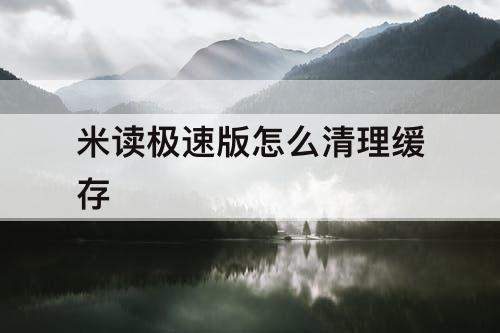 米读极速版怎么清理缓存