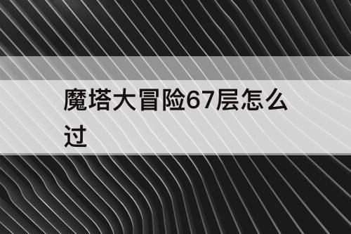 魔塔大冒险67层怎么过