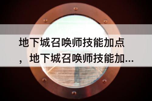 地下城召唤师技能加点，地下城召唤师技能加点100级