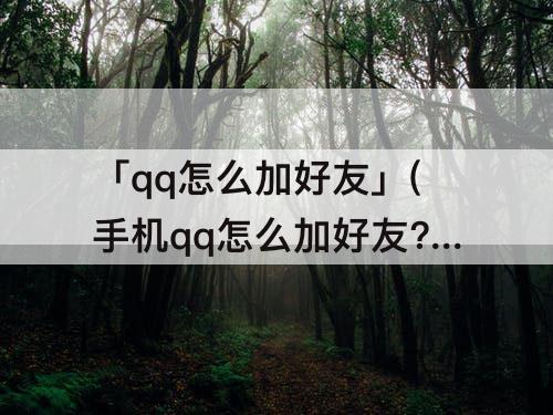 「qq怎么加好友」(手机qq怎么加好友?)