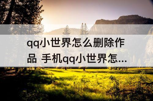 qq小世界怎么删除作品 手机qq小世界怎么删除作品