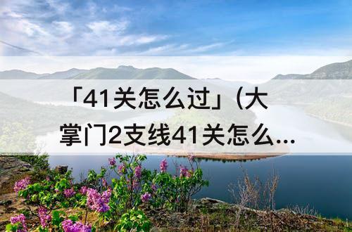 「41关怎么过」(大掌门2支线41关怎么过)