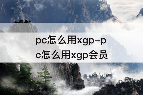 pc怎么用xgp-pc怎么用xgp会员
