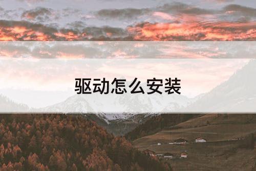 驱动怎么安装