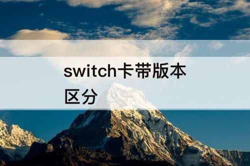 switch卡带版本区分