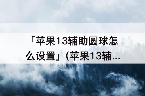 「苹果13辅助圆球怎么设置」(苹果13辅助圆球怎么设置单点返回)