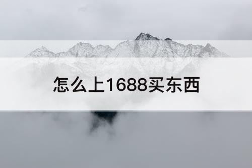 怎么上1688买东西