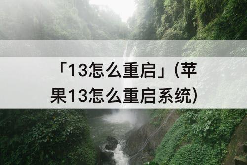 「13怎么重启」(苹果13怎么重启系统)