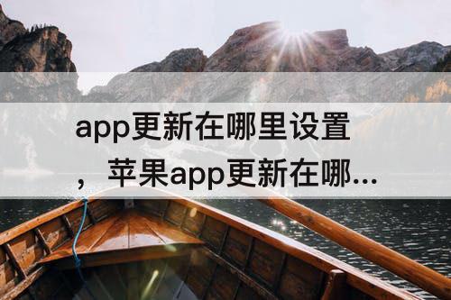 app更新在哪里设置，苹果app更新在哪里设置