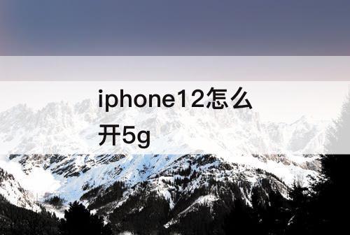 iphone12怎么开5g