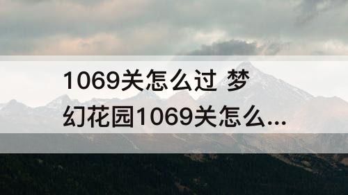 1069关怎么过 梦幻花园1069关怎么过